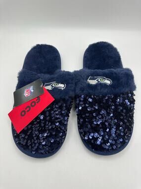 FOCO Women’s Philadelphia Eagles Sequined Slippers Size M (7-8) NWT